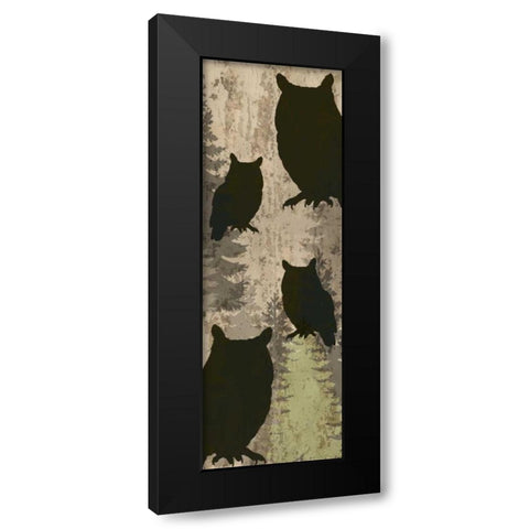 Owls and Pines Black Modern Wood Framed Art Print with Double Matting by Allen, Kimberly