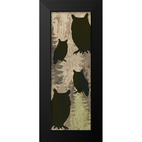 Owls and Pines Black Modern Wood Framed Art Print by Allen, Kimberly