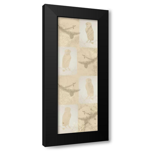 Cream Owl Silhouette Black Modern Wood Framed Art Print by Allen, Kimberly