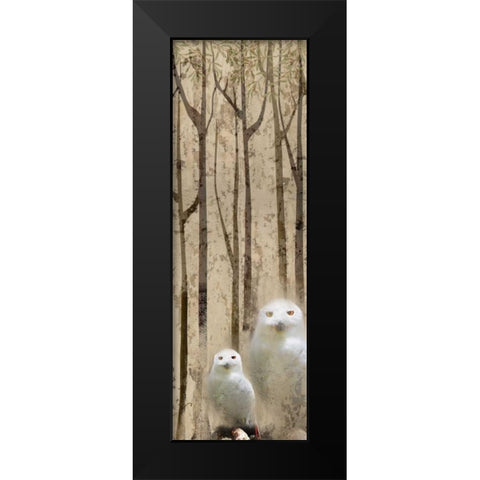 Owls in the Trees 2 Black Modern Wood Framed Art Print by Allen, Kimberly