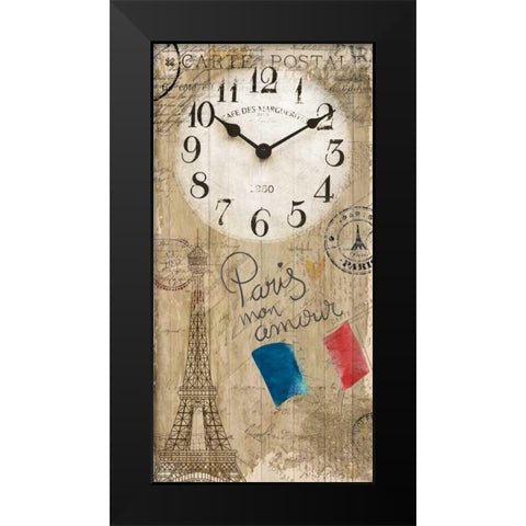 Paris Clock Black Modern Wood Framed Art Print by Allen, Kimberly