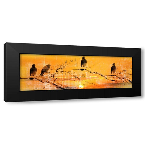 Black Birds Black Modern Wood Framed Art Print by Allen, Kimberly