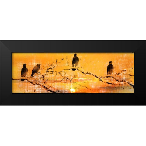 Black Birds Black Modern Wood Framed Art Print by Allen, Kimberly