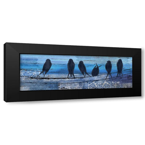 Birds in Blue Black Modern Wood Framed Art Print by Allen, Kimberly