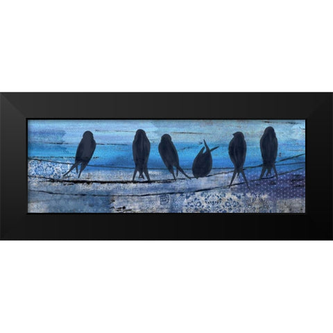 Birds in Blue Black Modern Wood Framed Art Print by Allen, Kimberly