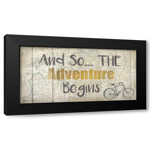 Adventure Awaits 3 Black Modern Wood Framed Art Print by Allen, Kimberly