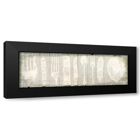 Antique Cutlery Black Modern Wood Framed Art Print by Allen, Kimberly