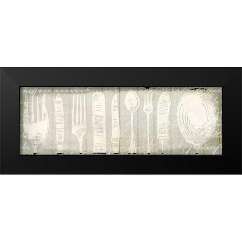 Antique Cutlery Black Modern Wood Framed Art Print by Allen, Kimberly