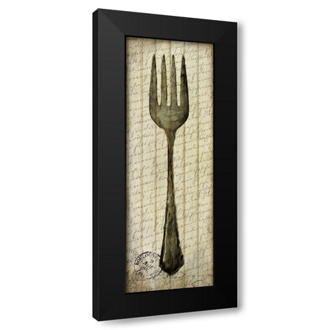 Antique Fork Black Modern Wood Framed Art Print with Double Matting by Allen, Kimberly