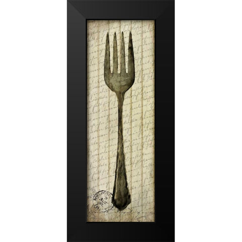 Antique Fork Black Modern Wood Framed Art Print by Allen, Kimberly