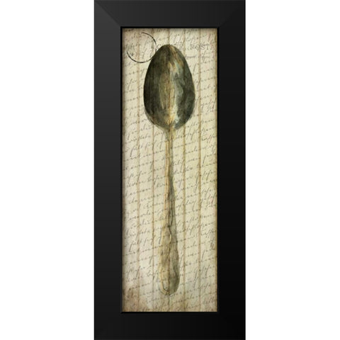 Antique Spoon Black Modern Wood Framed Art Print by Allen, Kimberly