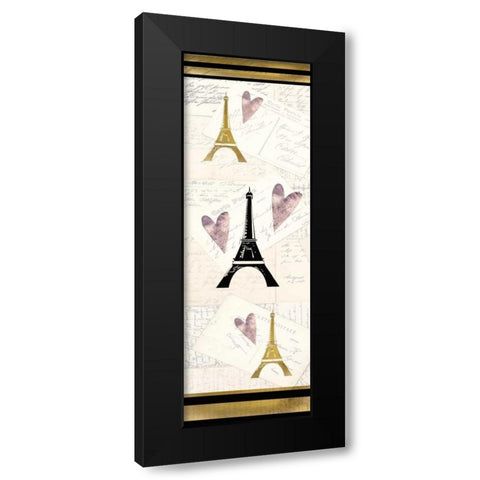Paris Love Black Modern Wood Framed Art Print with Double Matting by Allen, Kimberly