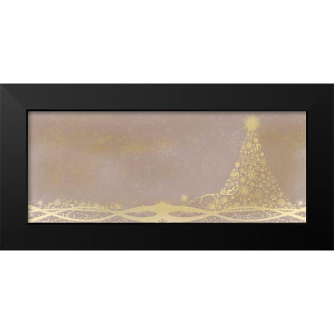 Christmas Tree Panel Black Modern Wood Framed Art Print by Allen, Kimberly