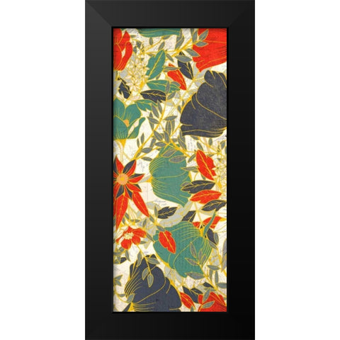 Carte Postale Blooms Henna 1 Black Modern Wood Framed Art Print by Allen, Kimberly