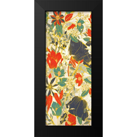 Carte Postale Blooms Henna 2 Black Modern Wood Framed Art Print by Allen, Kimberly
