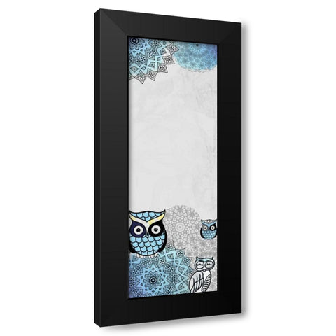 Owls in Blue Black Modern Wood Framed Art Print with Double Matting by Allen, Kimberly