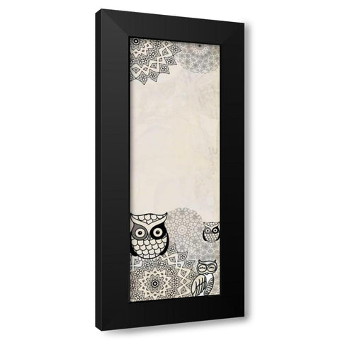 Owls in Beige Black Modern Wood Framed Art Print with Double Matting by Allen, Kimberly