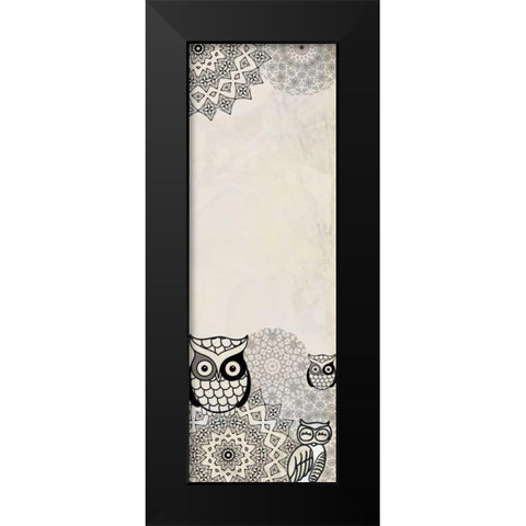 Owls in Beige Black Modern Wood Framed Art Print by Allen, Kimberly
