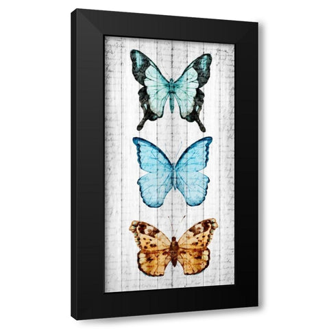 Vintage Butterfly 1 Black Modern Wood Framed Art Print with Double Matting by Allen, Kimberly