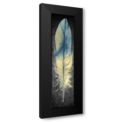 Feather on Black 1 Black Modern Wood Framed Art Print by Allen, Kimberly