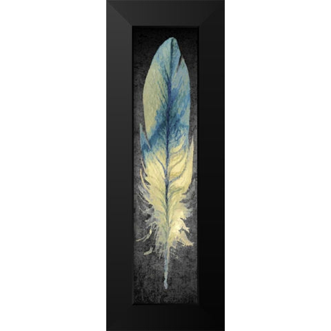 Feather on Black 1 Black Modern Wood Framed Art Print by Allen, Kimberly
