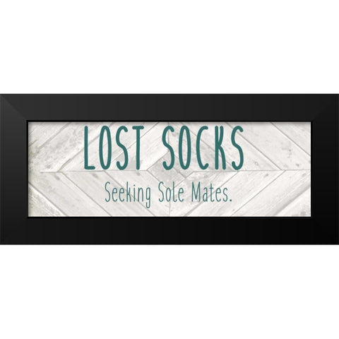 Laundry Lost Socks Black Modern Wood Framed Art Print by Allen, Kimberly
