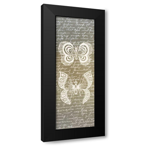 Butterfly Panel 1 Black Modern Wood Framed Art Print with Double Matting by Allen, Kimberly