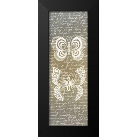 Butterfly Panel 1 Black Modern Wood Framed Art Print by Allen, Kimberly
