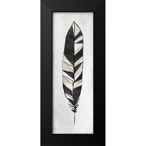 White Feathered 1 Black Modern Wood Framed Art Print by Allen, Kimberly