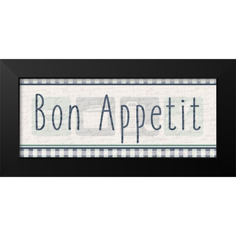 Bon Appetit Black Modern Wood Framed Art Print by Kimberly, Allen