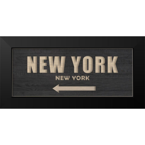 NY Black Modern Wood Framed Art Print by Kimberly, Allen