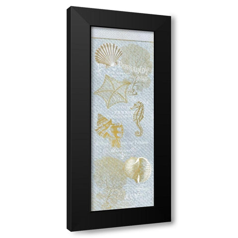 Azure Coastal Calm Panel Black Modern Wood Framed Art Print with Double Matting by Kimberly, Allen