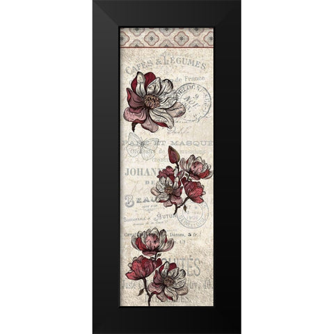 Magnolia Panel Black Modern Wood Framed Art Print by Kimberly, Allen