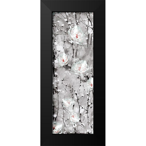 Blooming in White 1 Black Modern Wood Framed Art Print by Kimberly, Allen