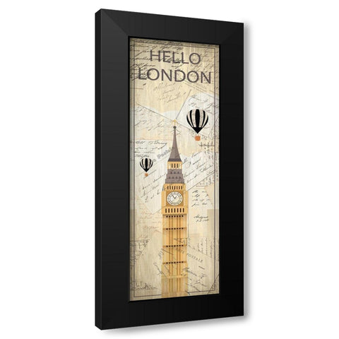 Hello Travel 1 Black Modern Wood Framed Art Print with Double Matting by Kimberly, Allen