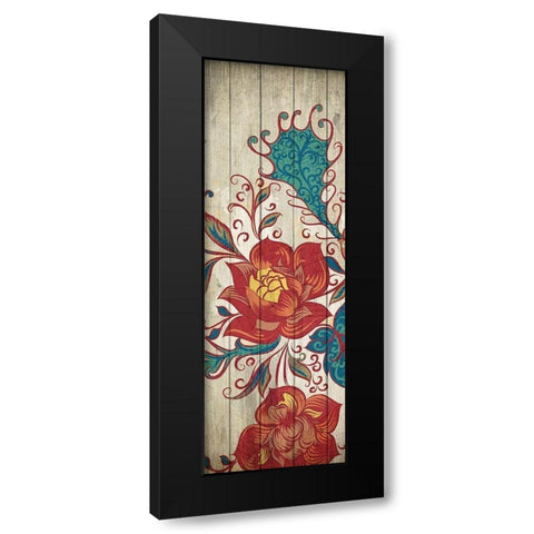 Floral Spice Panel 1 Black Modern Wood Framed Art Print with Double Matting by Kimberly, Allen
