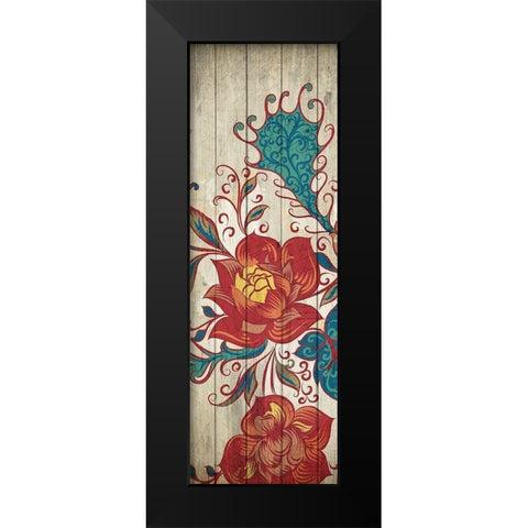 Floral Spice Panel 1 Black Modern Wood Framed Art Print by Kimberly, Allen
