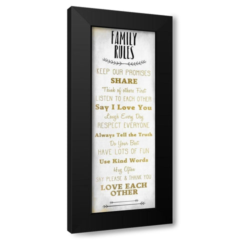 Family Rules v6 Black Modern Wood Framed Art Print by Kimberly, Allen