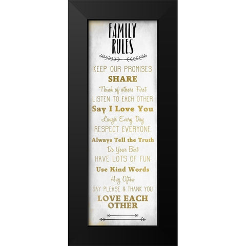 Family Rules v6 Black Modern Wood Framed Art Print by Kimberly, Allen