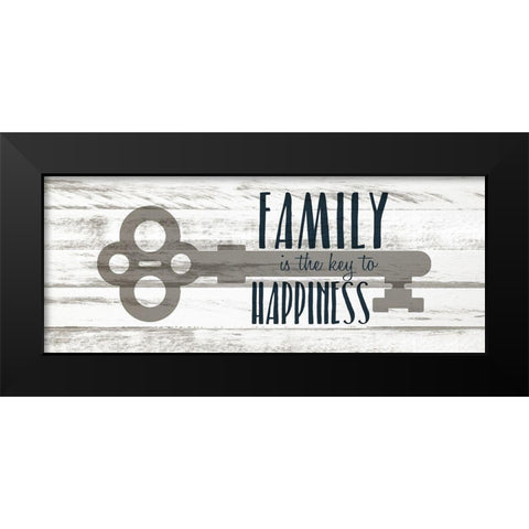 The Key to Happiness Black Modern Wood Framed Art Print by Kimberly, Allen