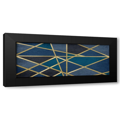 Gold and Blue Maze Black Modern Wood Framed Art Print with Double Matting by Kimberly, Allen