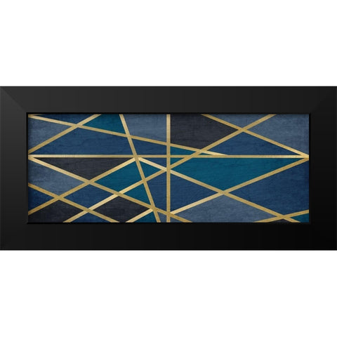 Gold and Blue Maze Black Modern Wood Framed Art Print by Kimberly, Allen