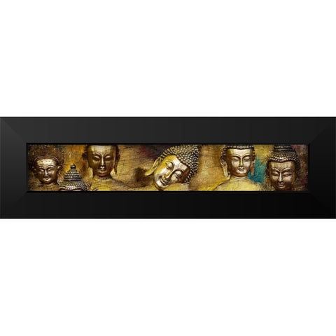 Buddhas Black Modern Wood Framed Art Print by Kimberly, Allen