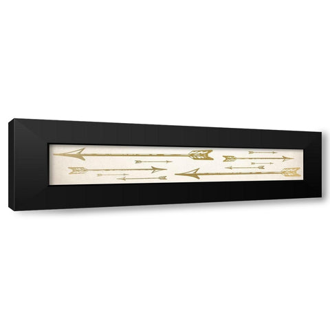 Golden Arrows Black Modern Wood Framed Art Print with Double Matting by Kimberly, Allen