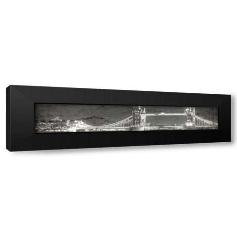 London Bridge at Night Black Modern Wood Framed Art Print with Double Matting by Kimberly, Allen