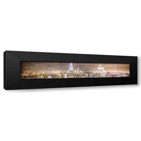 NYC Lights Black Modern Wood Framed Art Print with Double Matting by Kimberly, Allen