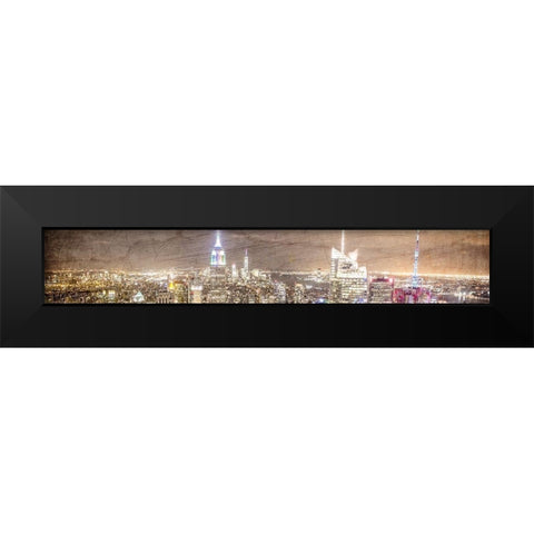 NYC Lights Black Modern Wood Framed Art Print by Kimberly, Allen