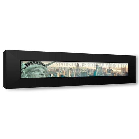 NYC Statue of Liberty Black Modern Wood Framed Art Print with Double Matting by Kimberly, Allen