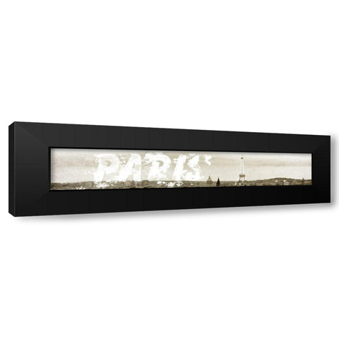 Paris City of Love v2 Black Modern Wood Framed Art Print by Kimberly, Allen