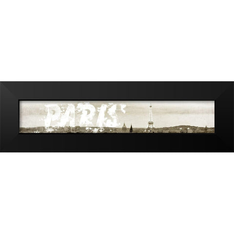 Paris City of Love v2 Black Modern Wood Framed Art Print by Kimberly, Allen